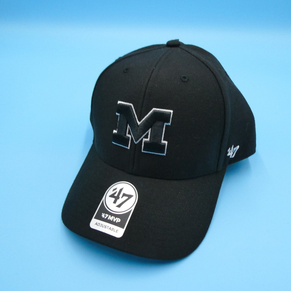 '47 Hat Men OSFA MVP Michigan Wolverines Black Adjustable Wool Blend Cap
